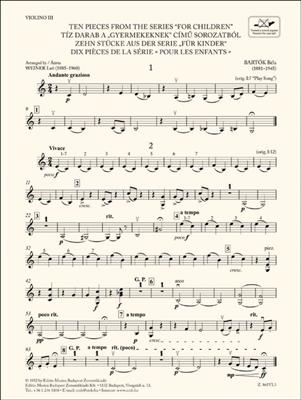 Ten Pieces from the Series 'For Children'-Violin 3